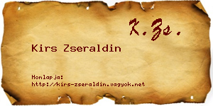 Kirs Zseraldin névjegykártya